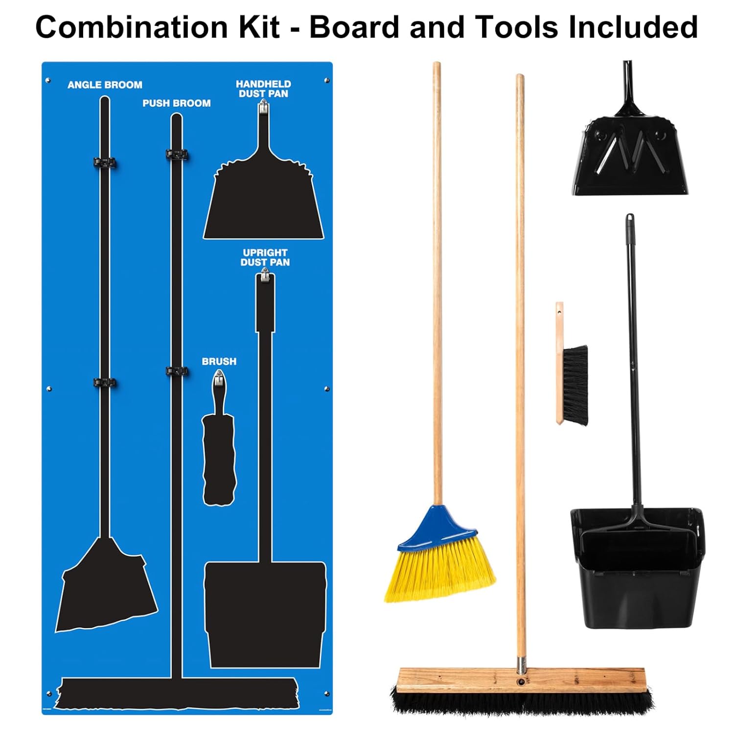 Clean & Sweep 5S Shadow Board/Wall Mount Broom Holder, 68