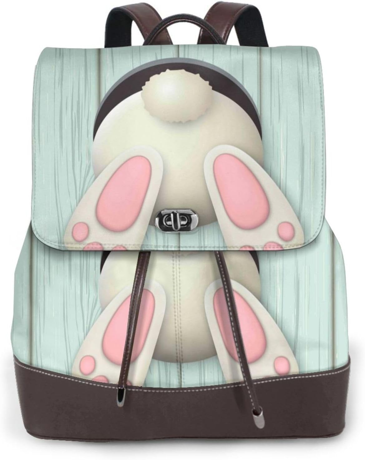 White Bunny Bottom And Easter Eggs for Womens Backpack Purse Microfiber PU Anti-theft Large Fashion Designer Travel Bag Ladies Shoulder Bags