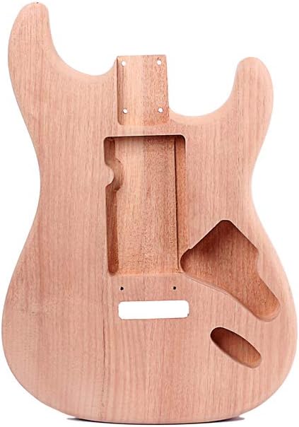 Alnicov Unfinished Electric Guitar Body for Fender Stratocaster ST Guitar DIY Accessory Red Walnut Wood