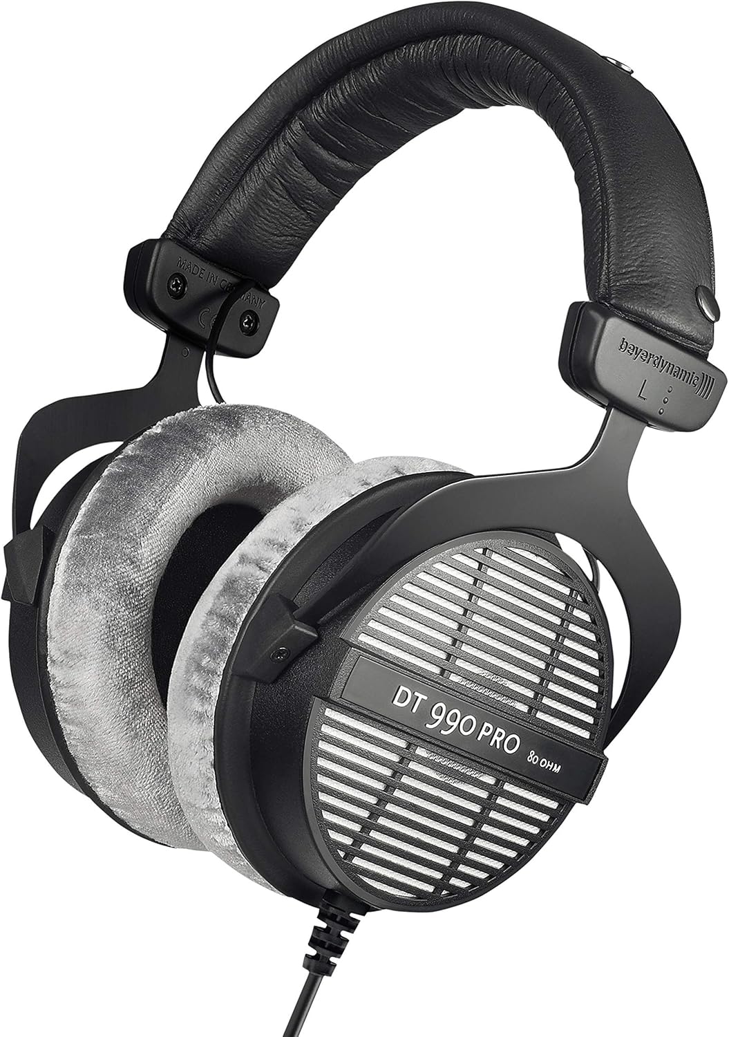 beyerdynamic DT 990 PRO Over-Ear Studio Monitor Headphones - Open-Back Stereo Construction, Wired (80 Ohm, Grey) (Renewed)