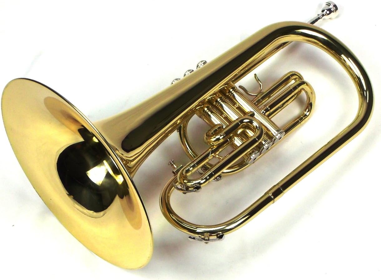 Moz Advanced Monel Pistons Marching Mellophone Key of F with Case and Mouthpiece-Gold Lacquer Finish