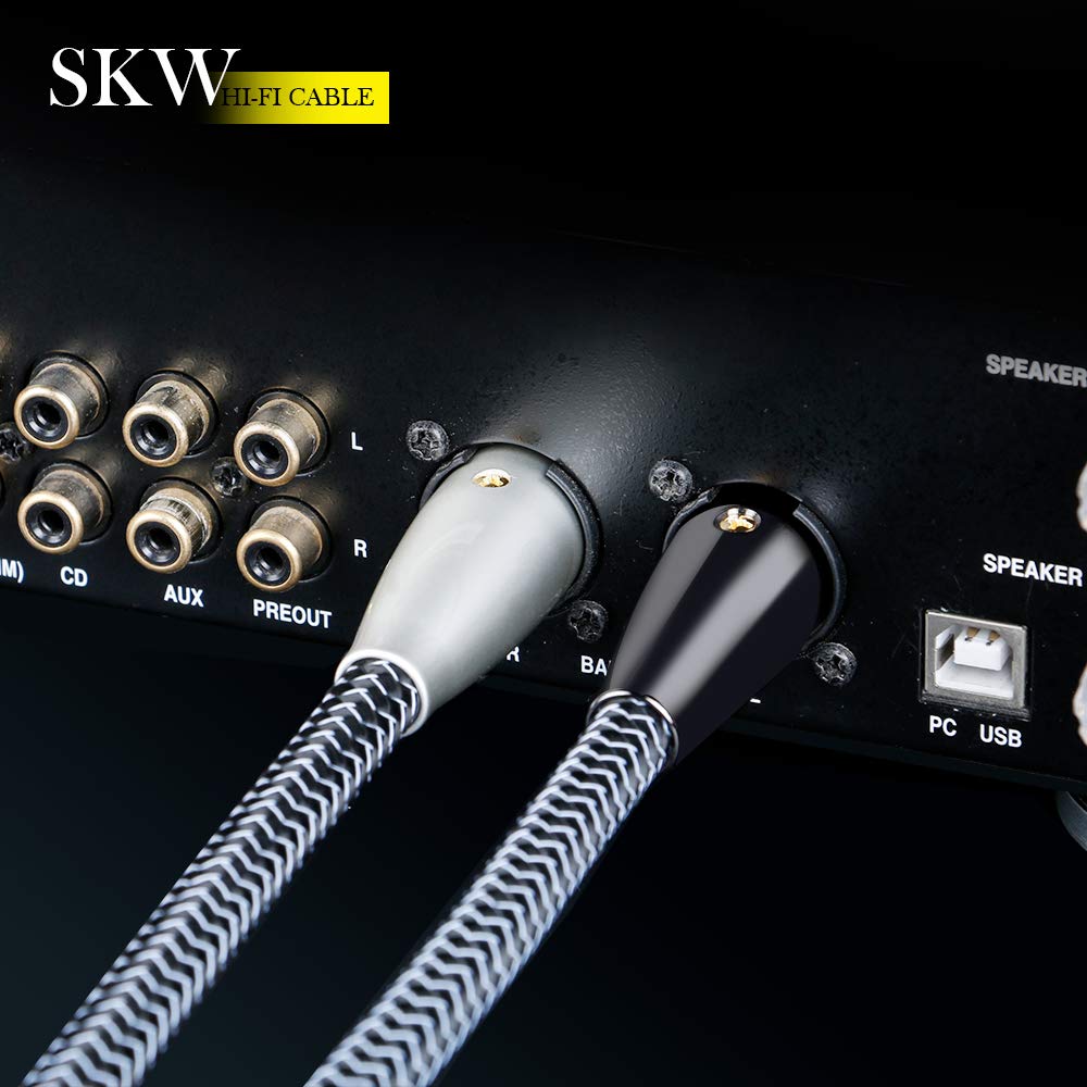 SKW High-End WG Series A Pair Balanced XLR Male to Female 3 PIN Microphone Cable 3.2ft/1M (2 Cables)
