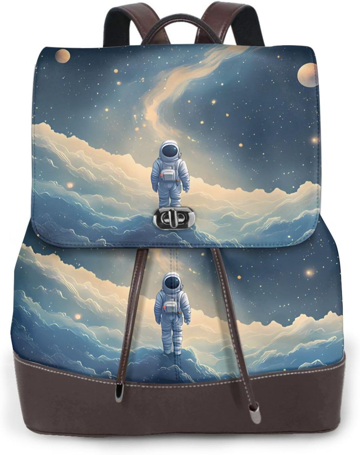 astronaut for Womens Backpack Purse Microfiber PU Anti-theft Large Fashion Designer Travel Bag Ladies Shoulder Bags