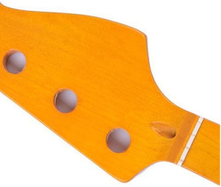21 Frets Maple Yellow Color Glossy Electric Bass Guitar Neck Fingerboard Nut Width 38mm Musical Instruments Accessories