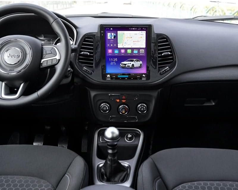 Fellostar Vertical Screen Android 13 Car Stereo for Jeep Compass 2017-2019 Car Radio Apple Carplay Android Auto Bluetooth Navigation WiFi Bluetooth SWC (TS3)