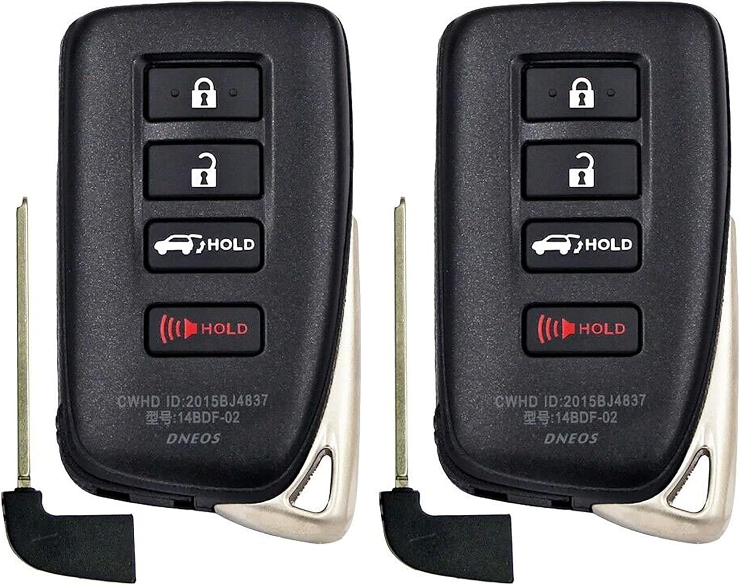 2X New Replacement Proximity Key Fob Remote Compatible with & Fit for 2016-2020 Lexus RX350 - RX450h - MPN HYQ14FBB-01