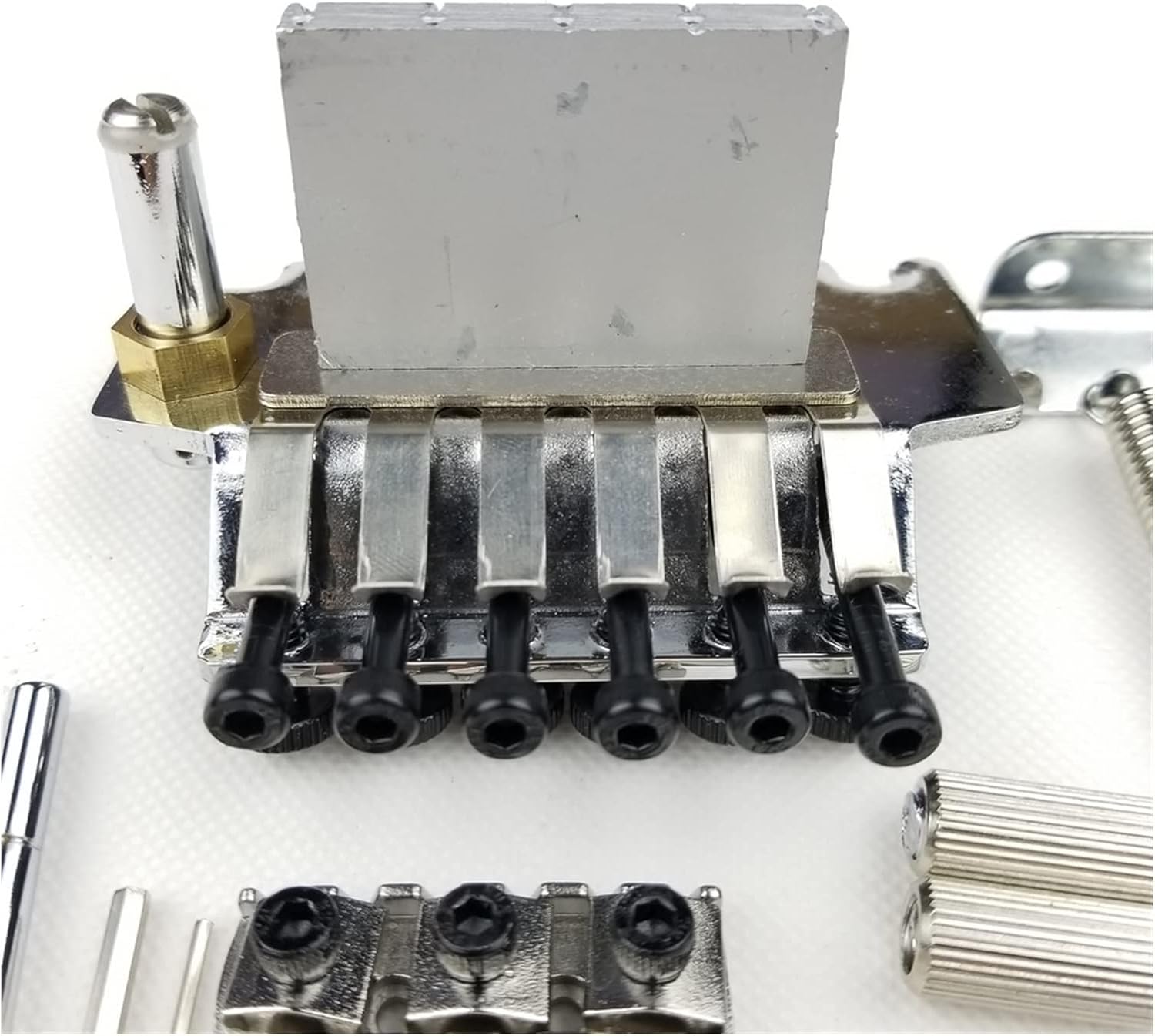 6-String Electric Guitar Double Locking Tremolo System Bridge Nut Chrome Silver Electric Guitar Bridge