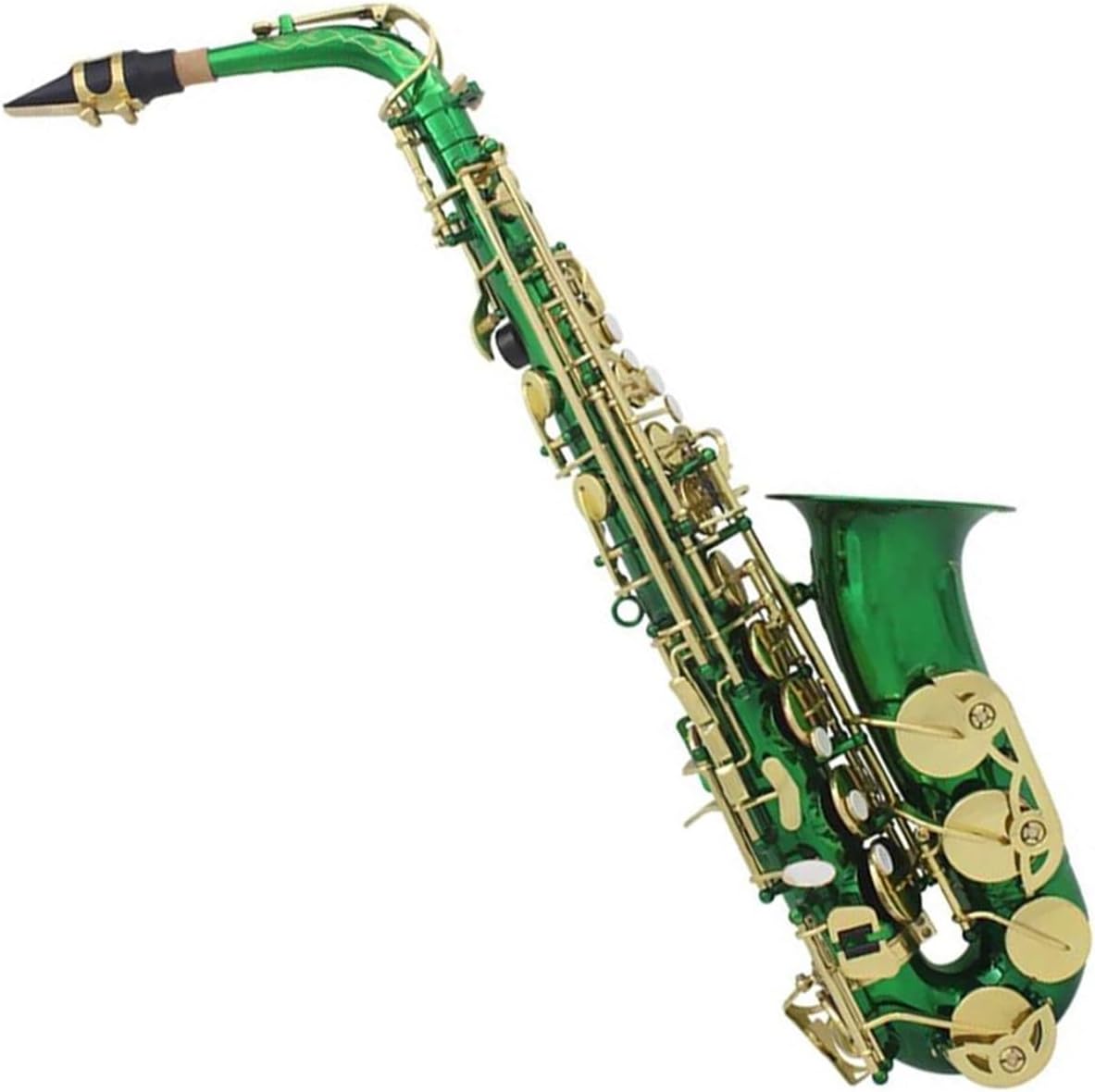Eb Alto Green White Shell Carved Saxophone With Cloth Box Beautifully Carved Woodwind Musical Instrument