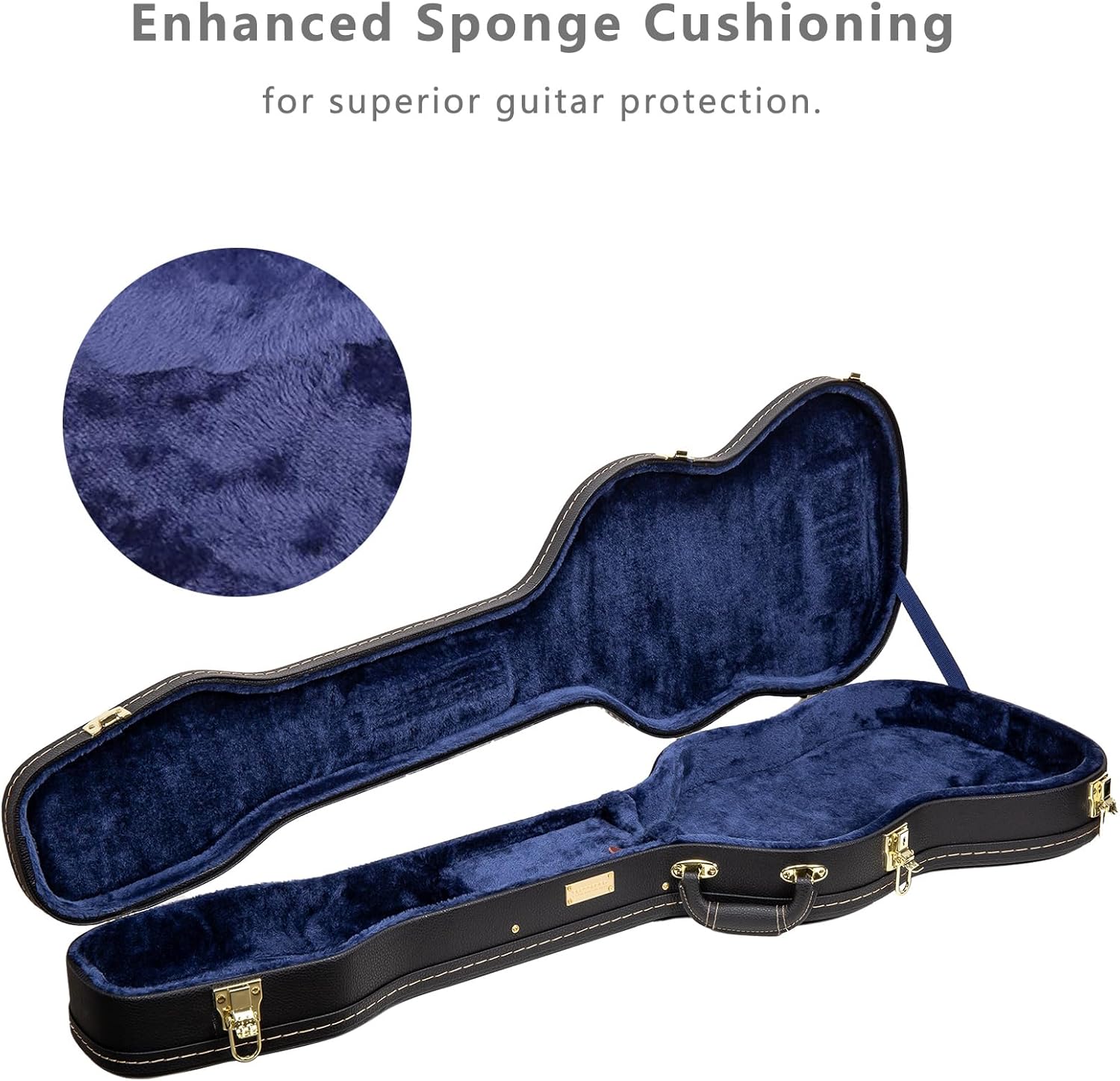 Crossrock Wood Case fits right-hand Precision Bass Style Guitars-Black(CRW620PBBK)