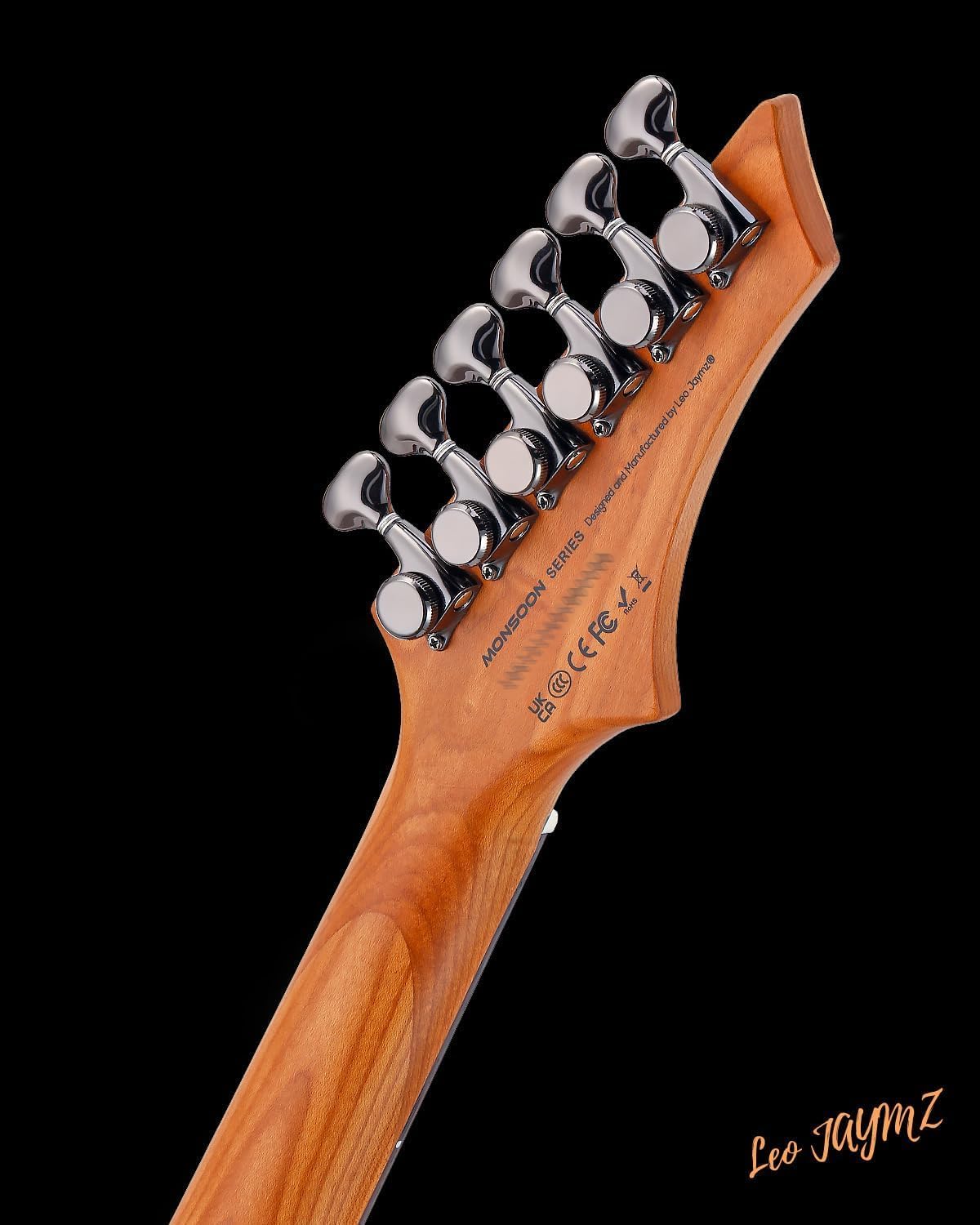 Leo Jaymz Electric Guitar Monsoon Deluxe See What You Get Series, Mahogany Body, Roasted Maple Neck, Rosewood Fretboard, Locking Tuners, Rounded Frets, Case (VC-0004-068)