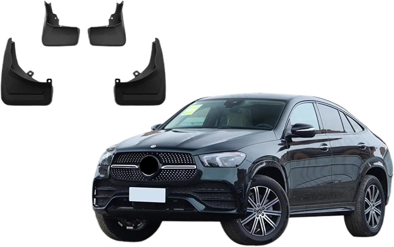 Compatible with Mercedes Benz GLE Class Coupe SUV 2020-2024 2021 2022 Car Mudflaps Mud Flaps Splash Guards Mudguards Flap Fender Accessories(with Pedal)