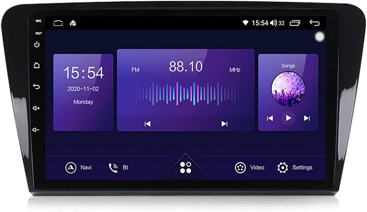 Car Radio Multimedia MP5 Player FM Radio 9 Inch QLED Touch Screen with Rear View Camera Car Audio for Skoda Octavia 2013-2018 Support USB/Mirrorlink/SWC/Carplay/DAB+/OBD