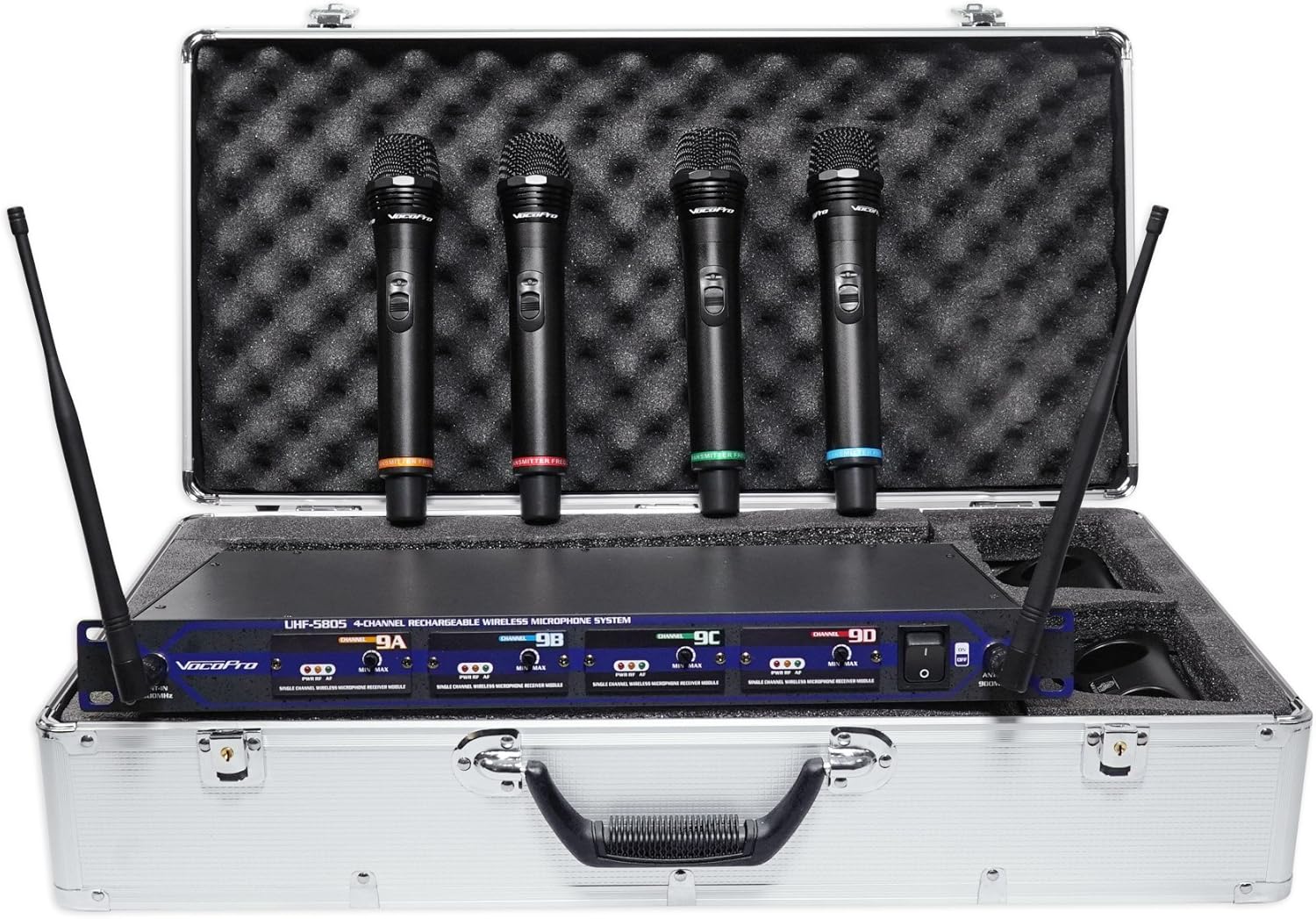 Vocopro UHF58059 Rec 4 Ch Wrls Mic System