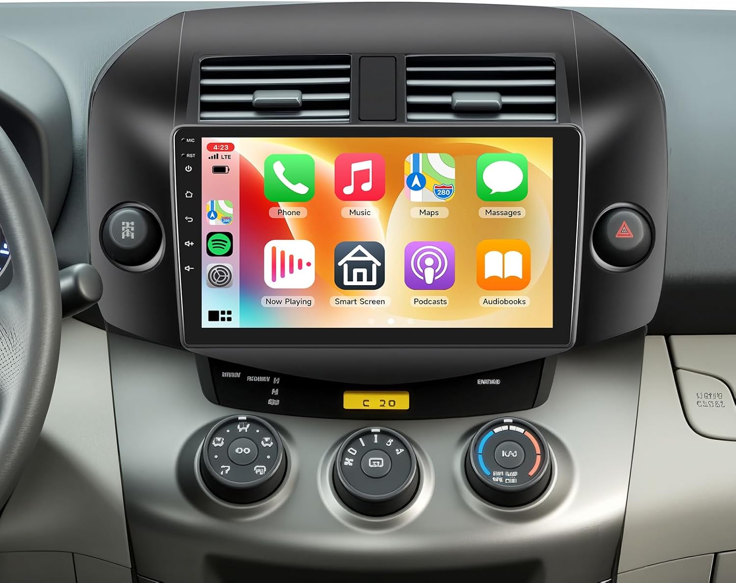 4G+64G Car Radio for Toyota RAV4 2007-2011 with Wireless CarPlay/Android Auto, 10.1 Inch 1280 * 720P IPS Touch Screen Stereo Android 13 GPS WiFi Bluetooth DSP SWC HD Backup Camera