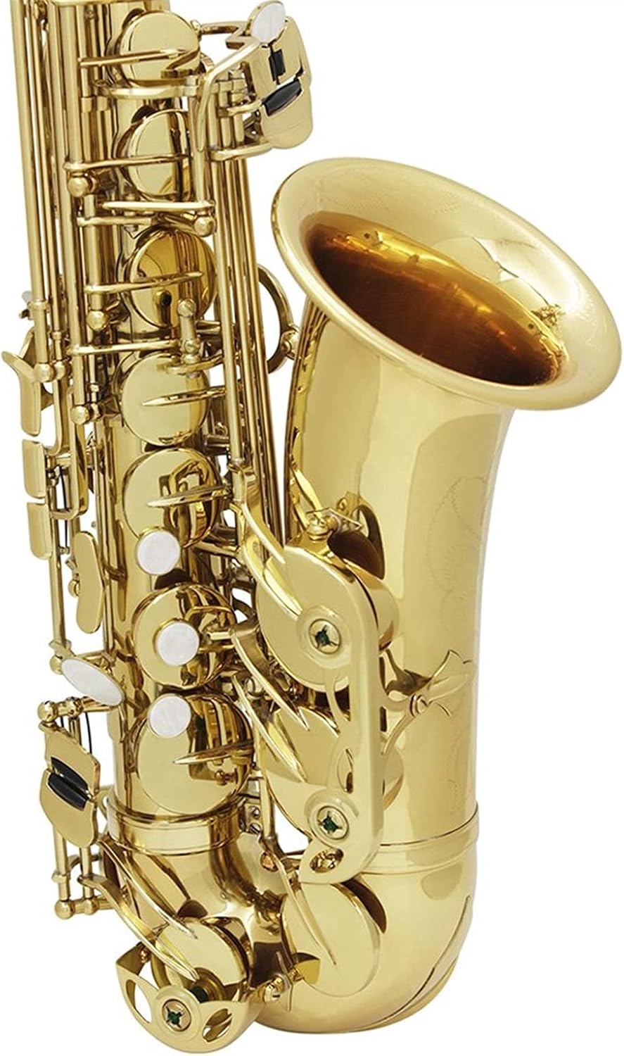 Golden Alto Saxophone EB E Flat Professional Woodwind Instrument Brass Sax with Box& Mouthpiece Musical Instrument Accessories Student Saxophone