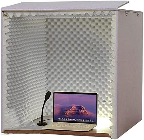 Portable Soundproof Booth Sound Proof Foam Panels Vocal Booth Sound Booth Sound Dampening Microphone Soundproofing Acoustic Foam Panel for Desktop Studio Vocal Audio Music