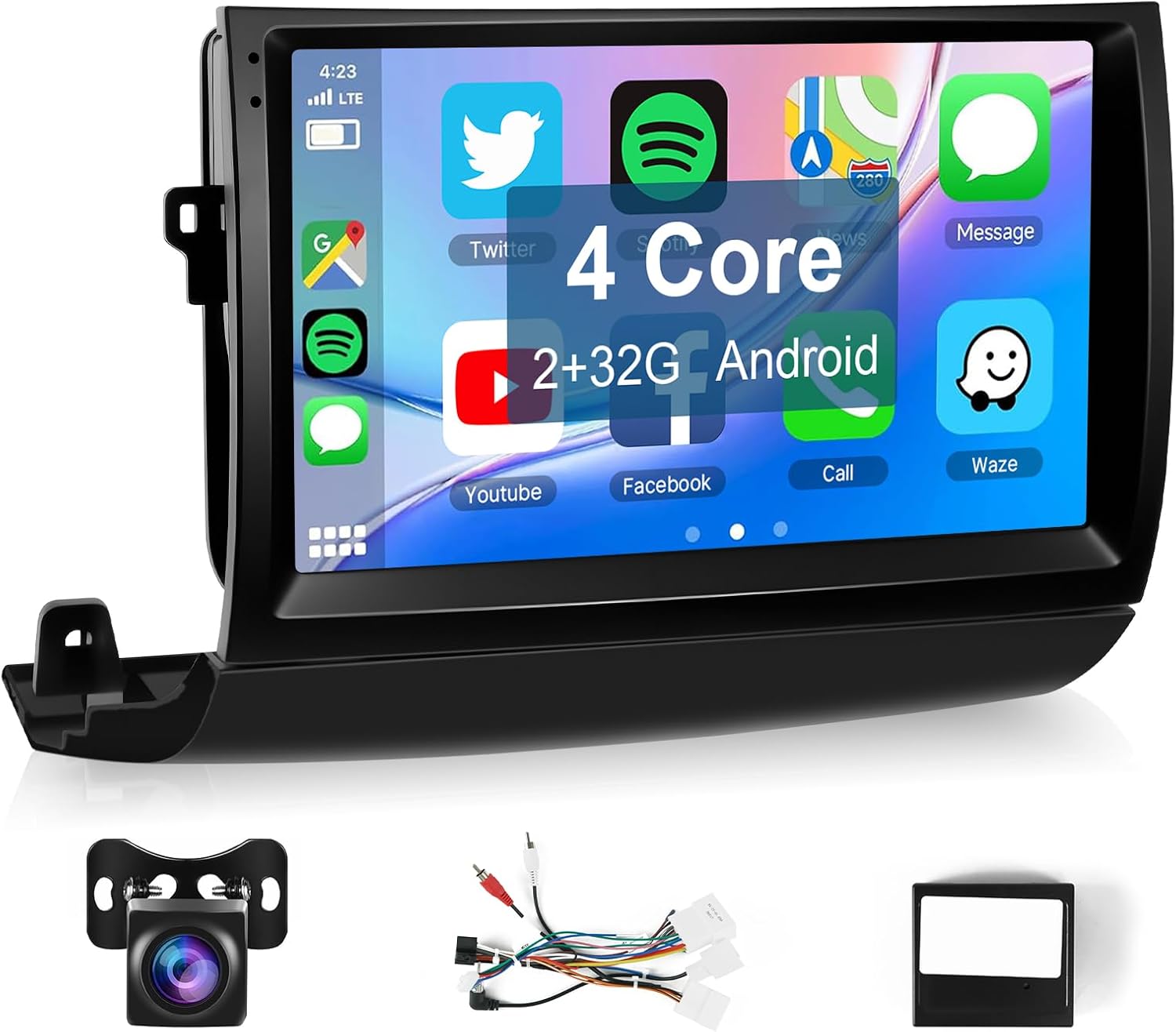 Leadfan Car Radio Stereo for Toyota Prius 2004-2009 Upgrade Compatiable with JBL Wireless Apple CarPlay Android Auto, 9 Inch Touchscreen with BT/GPS/WiFi/FM/MIC/SWC/Backup Camera Pantalla