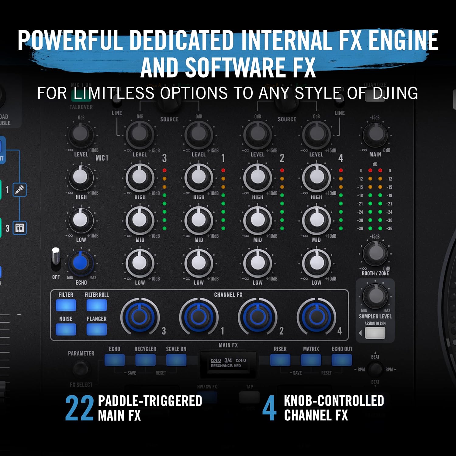 RANE FOUR Advanced 4 Channel Stems DJ Controller Bundle with ODYSSEY Molded Soft Case for RANE FOUR