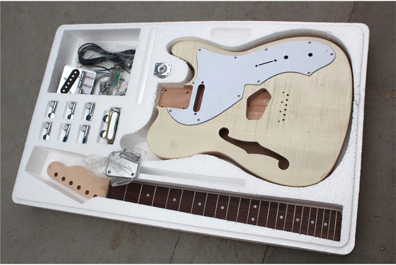 DIY Electric Guitar Kit 6-String Electric Guitar Semi-Finished Products with A Full Set of Accessories Self-Assembly
