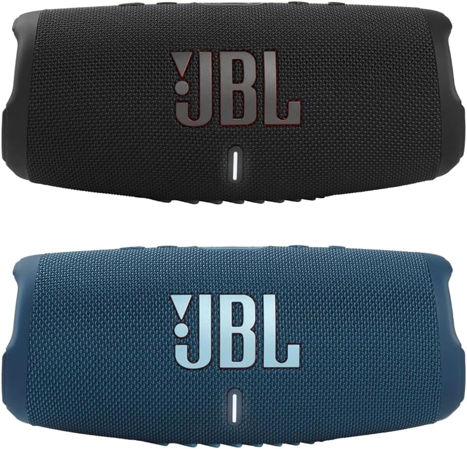 JBL Charge 5 - Waterproof Portable Bluetooth Speaker - Black/Blue (Pair)
