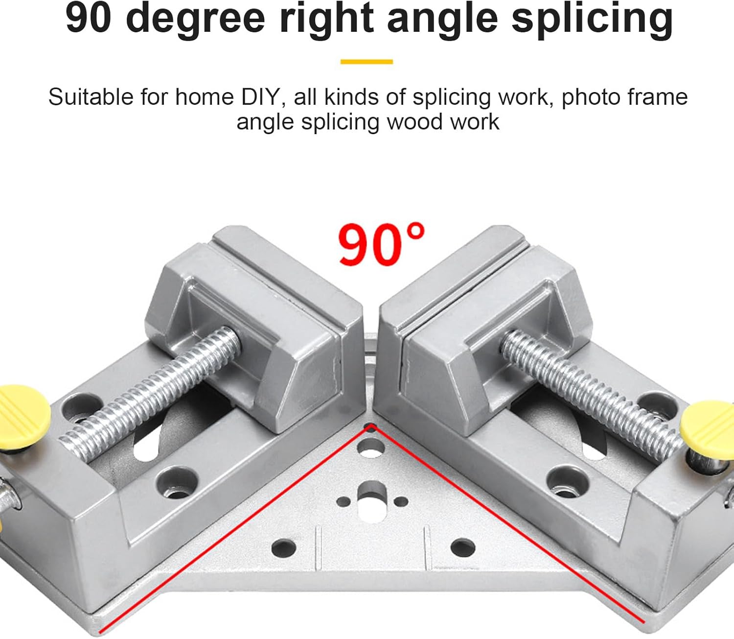 Corner Clamp,90 Degree Right Angle Clamp,Double Handle Corner Clamp - and Portable Tool for DIY Enthusiasts and Woodworkers, Ideal for Various Joining Works