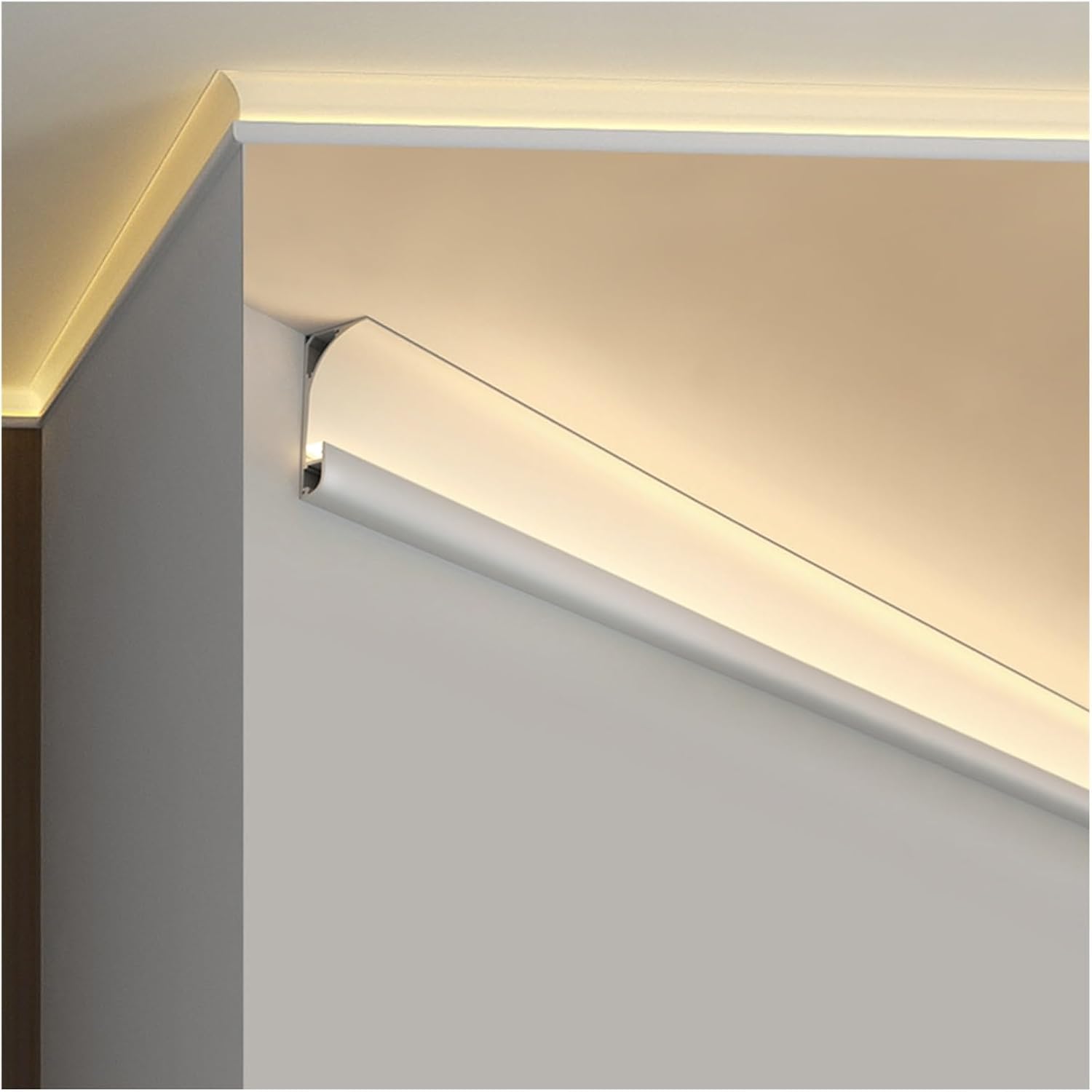 Aluminum Channel Baseboard Large Aluminum Channel Profile Skirtingboard Baseboard, Wall Mount LED Channel, Wall Mount LED Channel for Home Theater Kitchen Corridors Wall Corner Ceiling(6m)