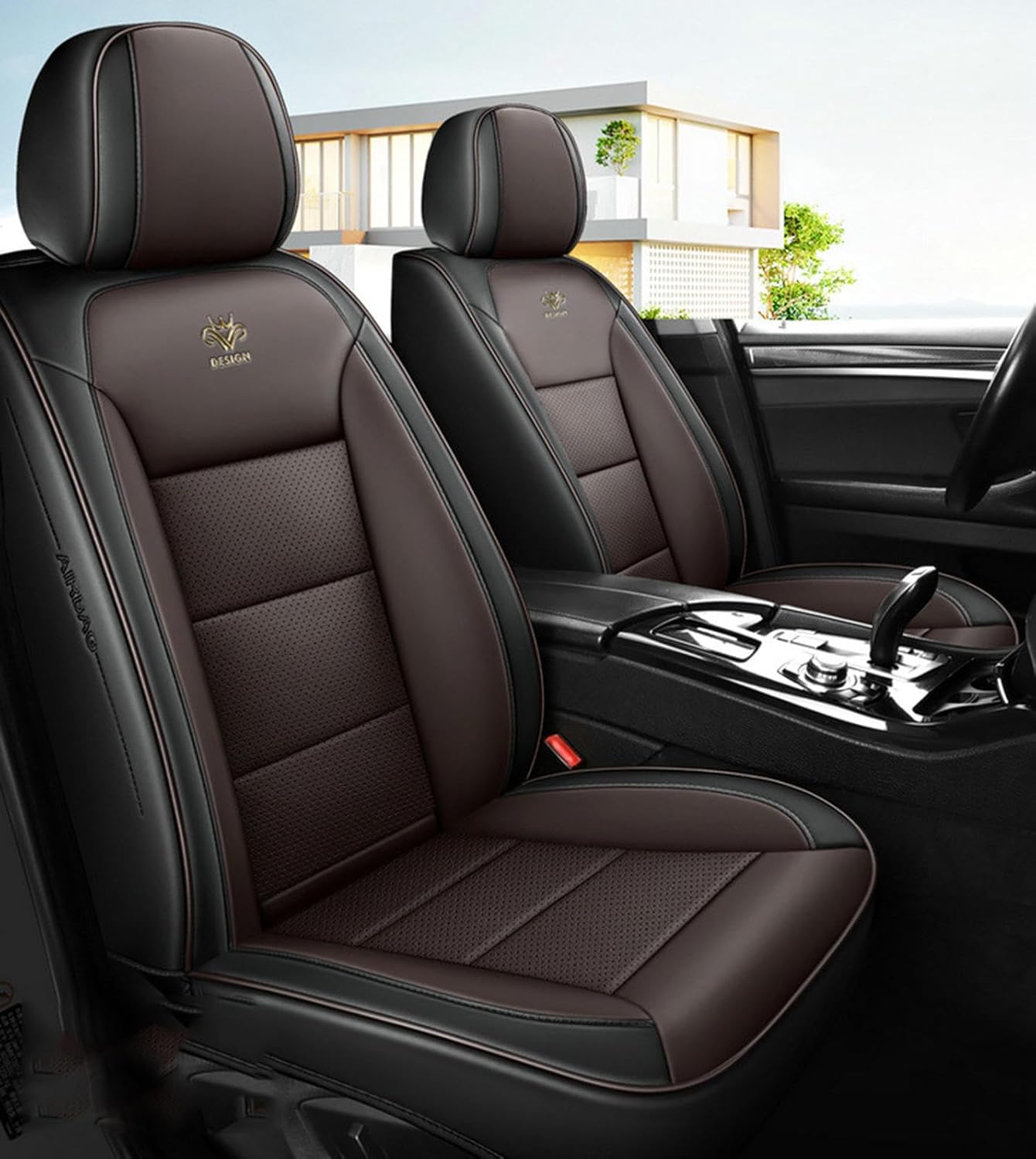 Car Seat Covers, Durable Wear Resistant Waterproof Seat Cover,Breathable Premium Leather Vehicle Interior Accessories.,A