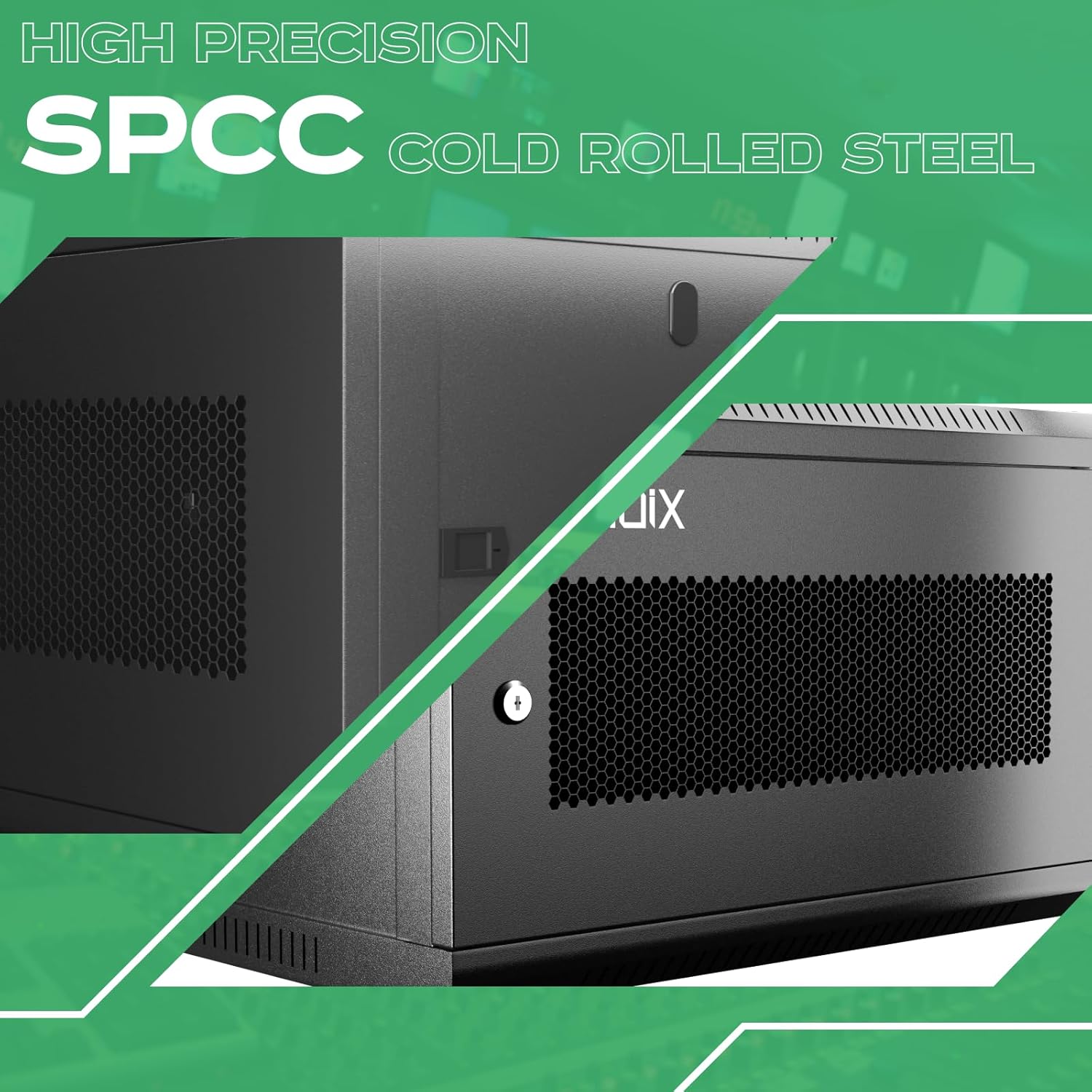 6U Server Cabinet Wall Mount Network Rack Enclosure Cabinet Enclosure for Computer Data Networking Electronic Equipment, Removable Side Panels 14.5in Depth