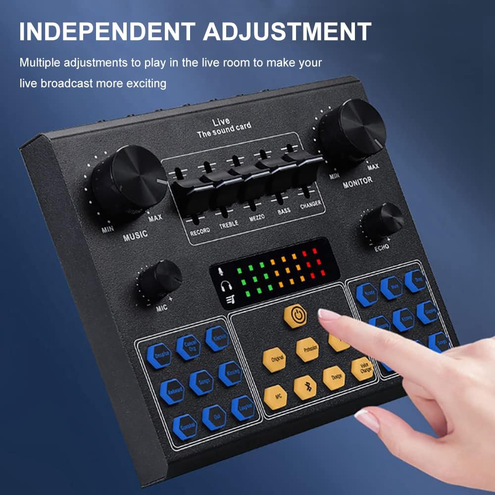 Audio Interface with DJ Mixer and Sound Card, Portable All-in-One Podcast Production Studio for Guitar, Live Streaming, PC, Recording and Gaming