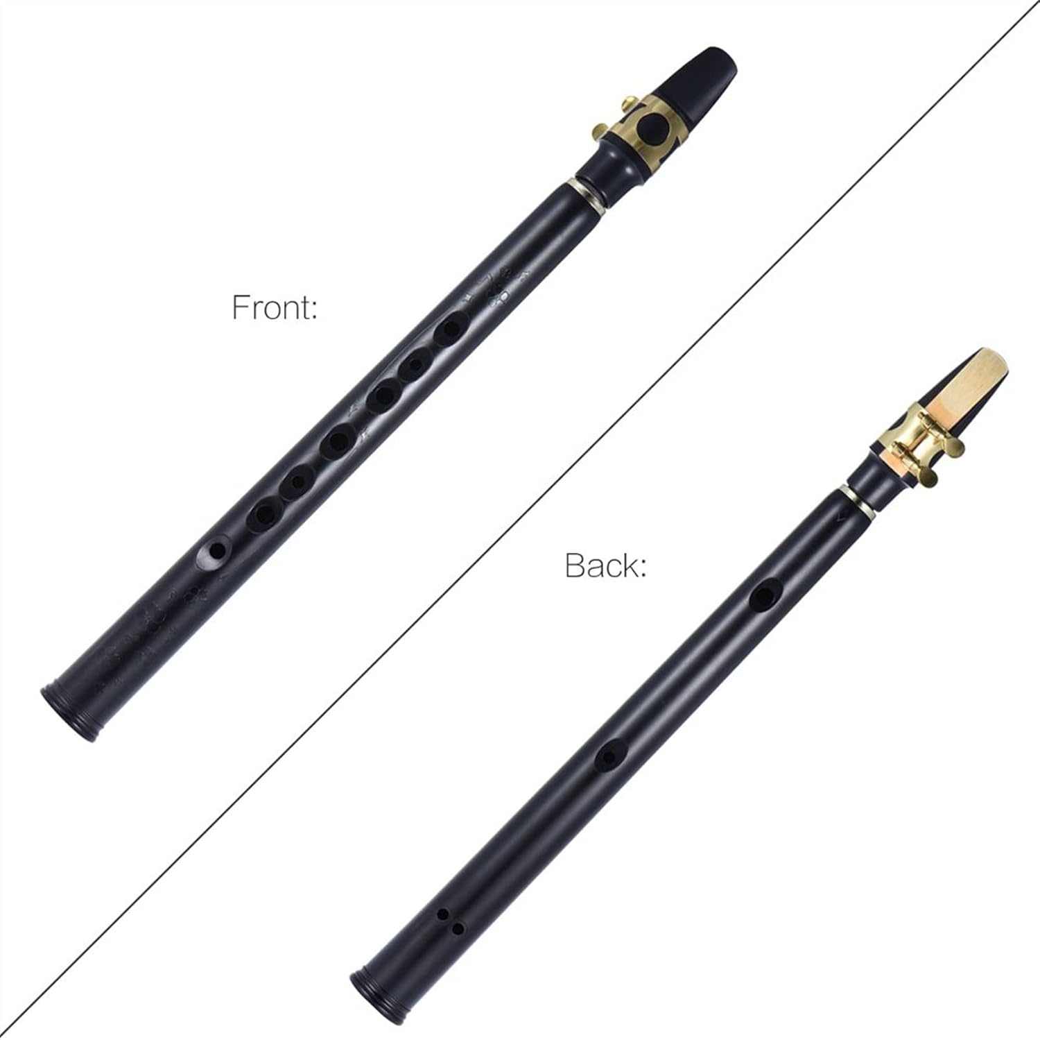 KESHUO Mini Saxophone Pocket Bb Sax ABS with Alto Mouthpieces 2pcs Reed Carrying Bag Woodwind Instrument Brass Sax Beginners Kit