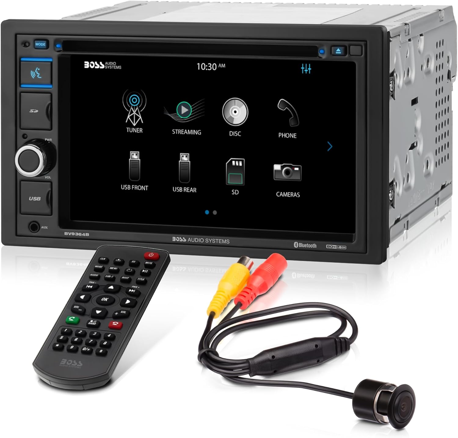 BOSS Audio Systems BVB9364RC Car Stereo - Double Din, 6.2 Inch Touchscreen, Bluetooth, CD DVD Player, AM/FM Radio Receiver, Backup Camera, USB, SD, Wireless Remote Control