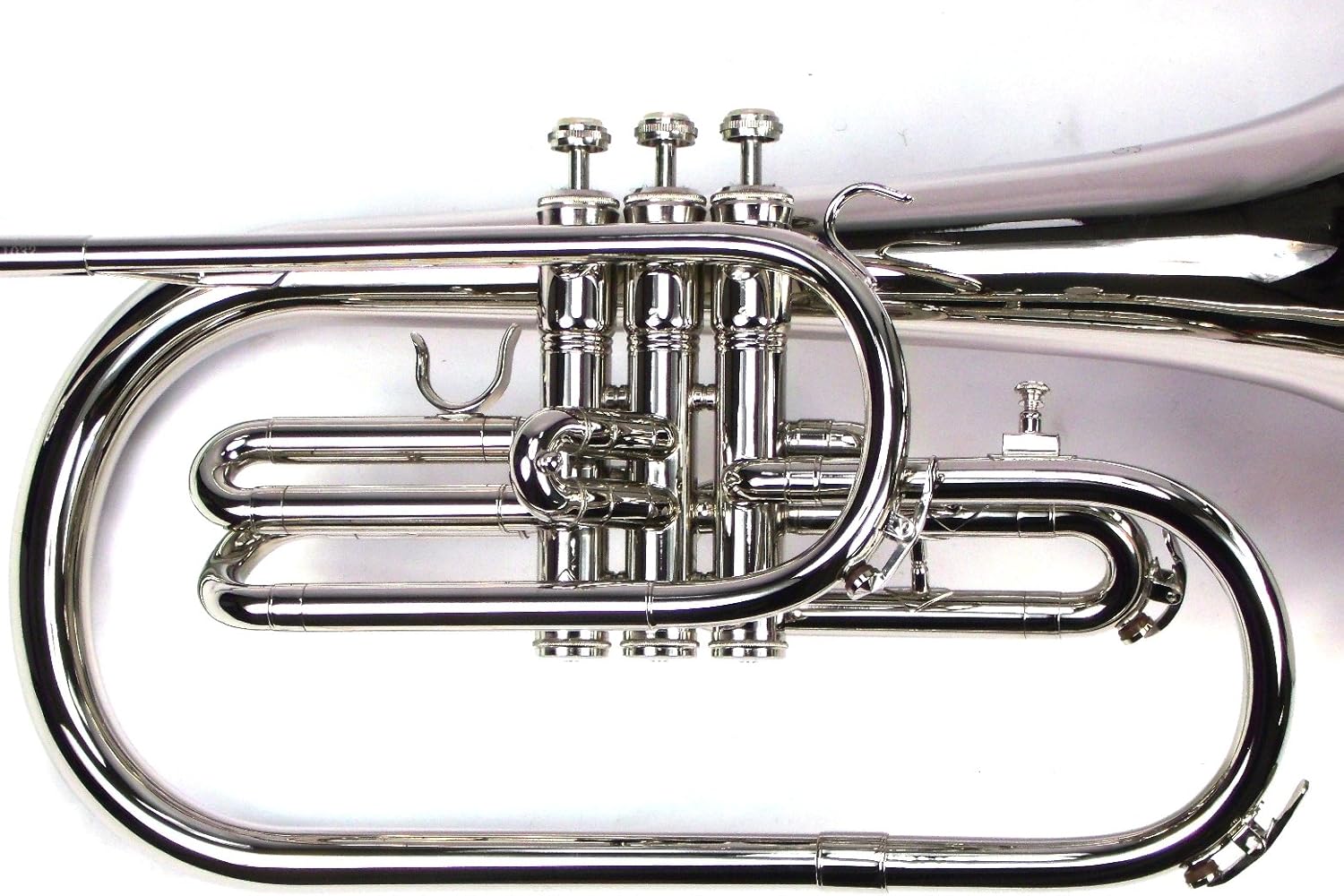 Moz Advanced Monel Pistons Marching Mellophone Key of F with Case and Mouthpiece-Nickel Plated Finish