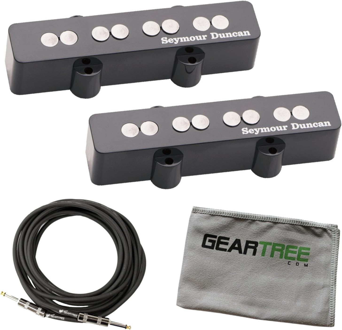 Seymour Duncan Quarter Pound Jazz Bass Pickup Set w/Geartree Cloth and Cable