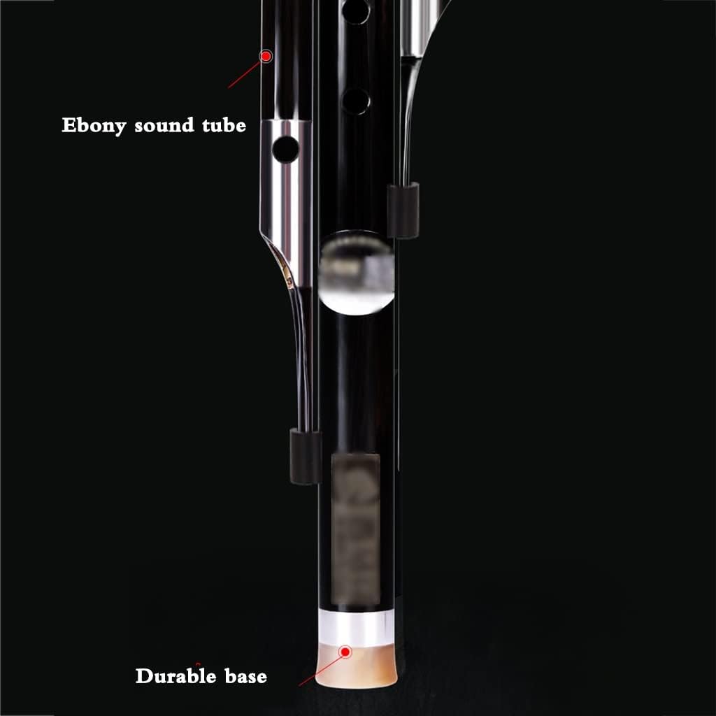 Musical Instruments Professional Performance Cucurbit C Down, B, G, F, Cucurbit Flute Beginners To Practice Playing Hulusi Ebony Sound Tube With Chinese Knot And Box (Color : Black, Size : G-key)