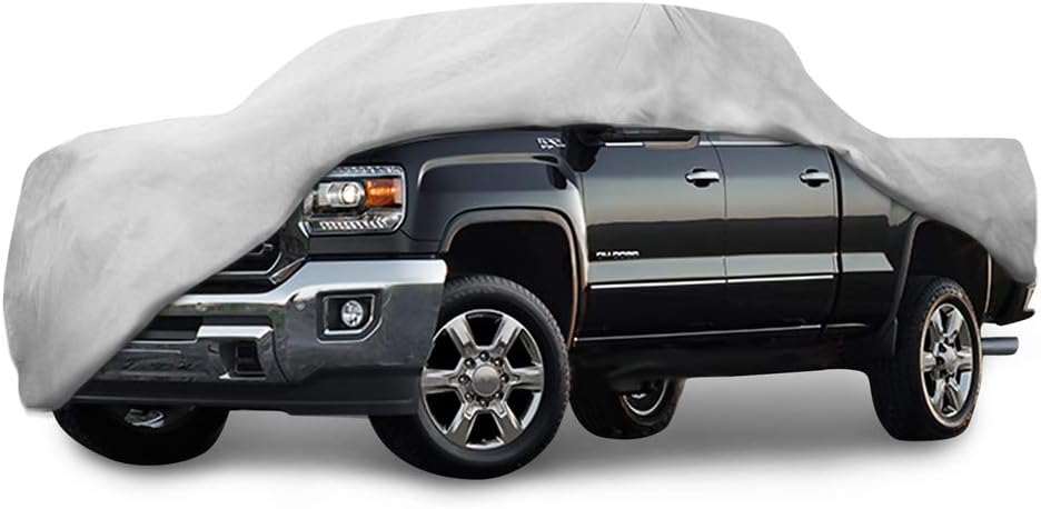 Motor Trend Custom Fit Truck Cover for GMC Sierra 2500HD 3500HD Crew Cab 2008-2018, Heavy Duty Car Cover Waterproof All Weather, Indoor Outdoor Heavy Duty Car Cover for Automobiles, Winter Storage