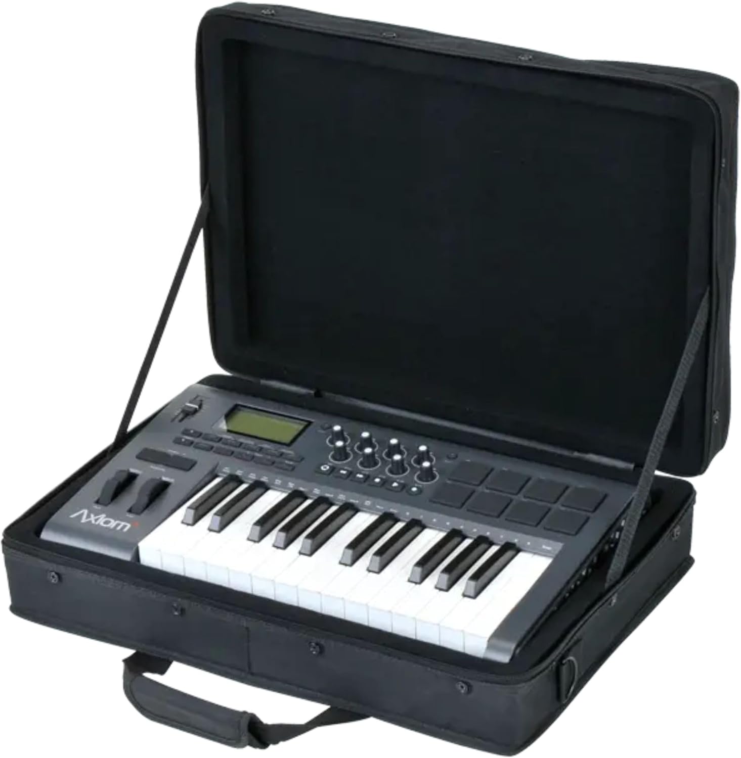 SKB 19”x13” Controller Soft Case - Padded Bag w/ Rigid Foam Frame, Shoulder Strap and Double Zippers for DJ Controllers & Small MIDI Keyboards, Black