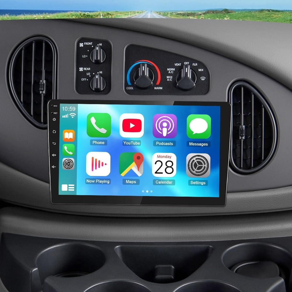 2+64G Android 15 Double Din Car Stereo Radio for 1998-2008 Ford E250 E350 Super Duty 10.1