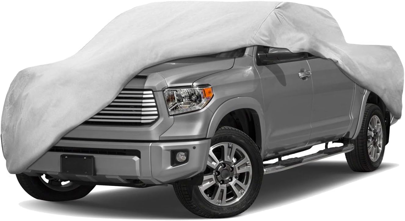 Motor Trend Custom Fit Truck Cover for Toyota Tundra 2006-2019, Heavy Duty Car Cover Waterproof All Weather, Indoor Outdoor Heavy Duty Car Cover for Automobiles UV Rain Snow Dust, Winter Storage