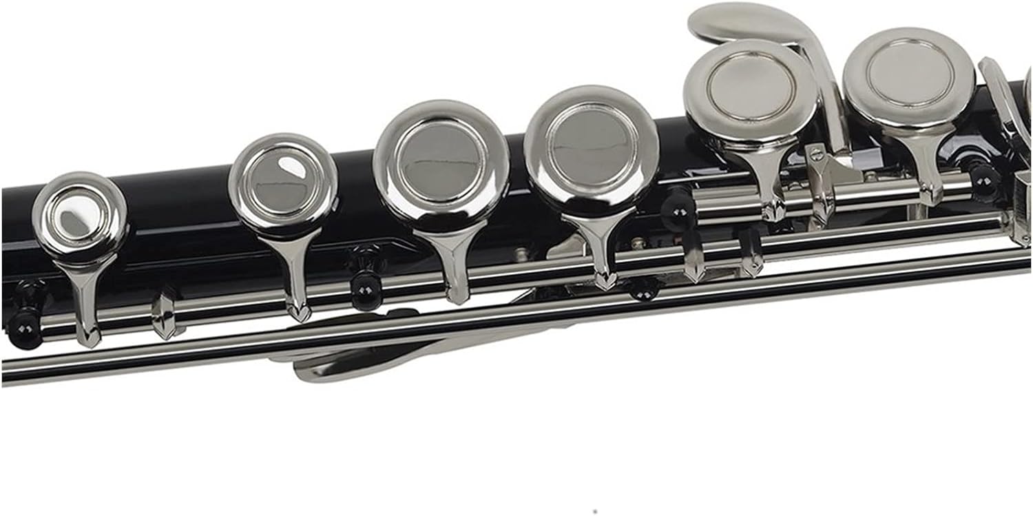 Flutes Black 16 Holes Flute Woodwind Instrument Closed Key Add The E Key C Tone Nickel Plated with Case