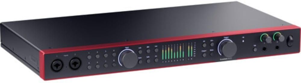 Focusrite Scarlett 18i20 USB-C Audio/MIDI Interface (4th Generation) Bundle with XLR- XLR Cable (4 Pack), Hosa Mid-310 Black 10 ft. Midi cable (2 Pack)