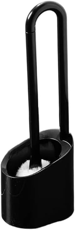 Toilet Brush Black Plastic Toilet Brush with Suppleness Fibre Spherical Toilet Brush Magnetic Suction Handle Floor Standing Toilet Brush Set Deep Cleaning