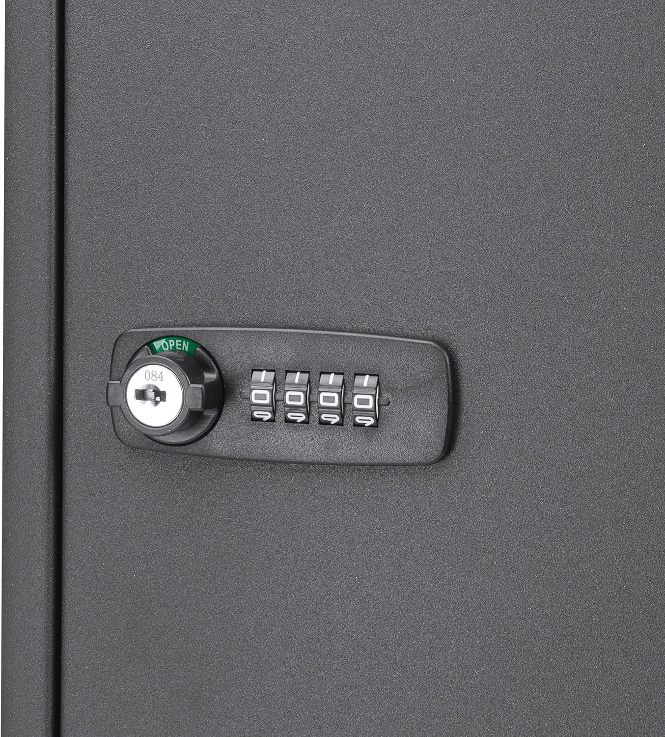 Barska 64 Position Key Lock Box – Wall Mount Steel Key Cabinet with Numbered Hooks, Index Log, Colored Key Tags for Home or Office