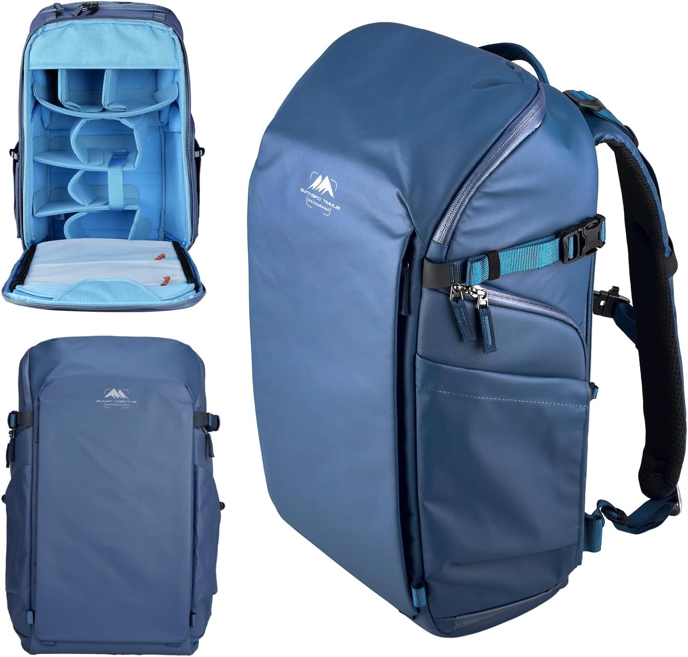 22L Waterproof Camera Backpack for DSLR, Lenses, Drones & Digital Cameras with Adjustable Divider, Sturdy & Stylish Travel Photography Bag-Blue