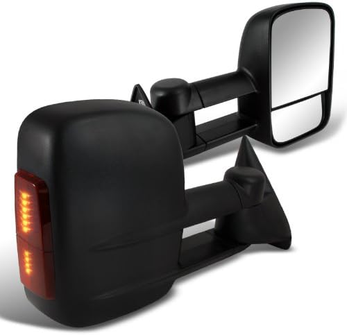 Automotive Spec-D Tuning RMX-C1088LED-M-FS Chevy C10 C/K 1500 Manual Led Signal Towing Telescoping Mirrors