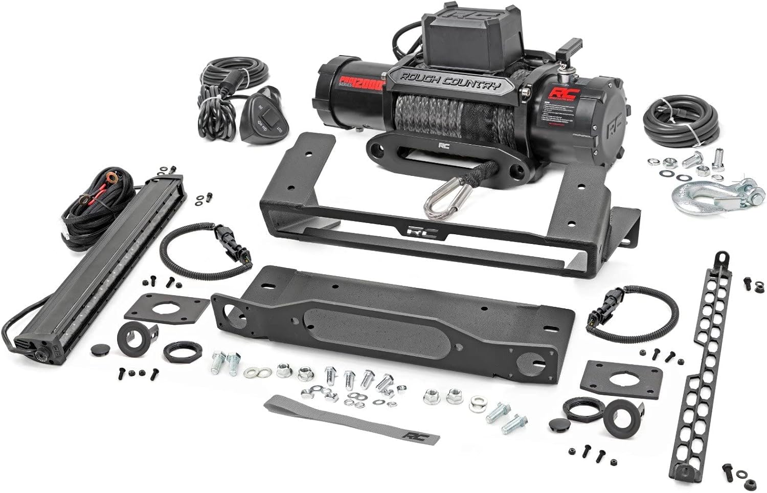 Rough Country LED Winch Mount for 2021-2024 Ford Bronco | PRO12000S - 51098