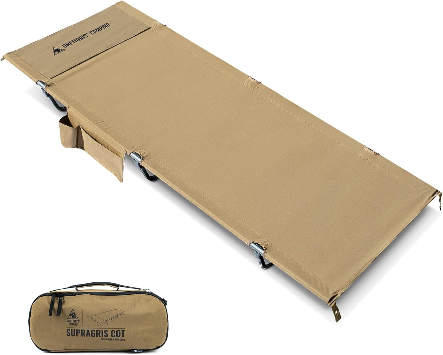 ONETIGRIS SUPRAGRIS Camping Cot, Support Up to 400lbs, Lightweight Comfortable Folding Bed for Camping, Hiking, Backpacking, Travel, Car Trips, Office Nap