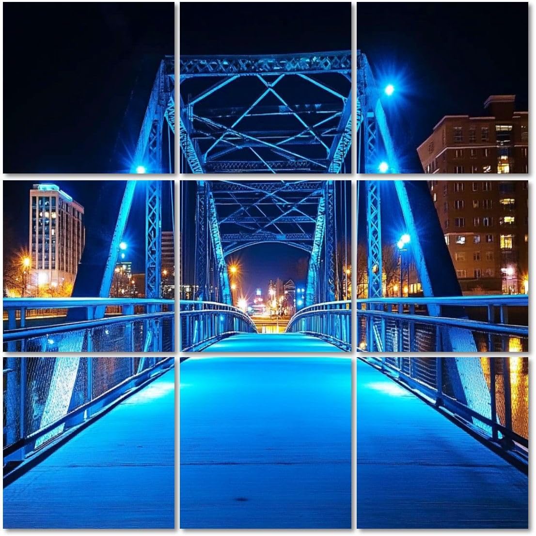 Art Acoustic Panels Self Adhesive Grand Rapids night 9 Packs Decorative Soundproof Wall Panels Large Sound Absorbing Panels for Home Office 60