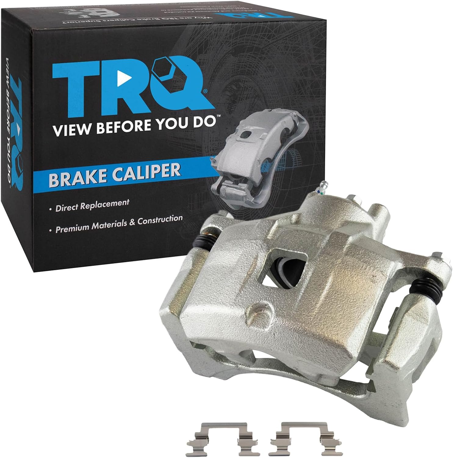 TRQ Front Left Brake Caliper w/Bracket Drivers Side Compatible with 2011-2014 Chrysler 200 2007-2010 Sebring 2008-2014 Dodge Avenger 2007-2012 Caliber 2007-2017 Jeep Compass Patriot