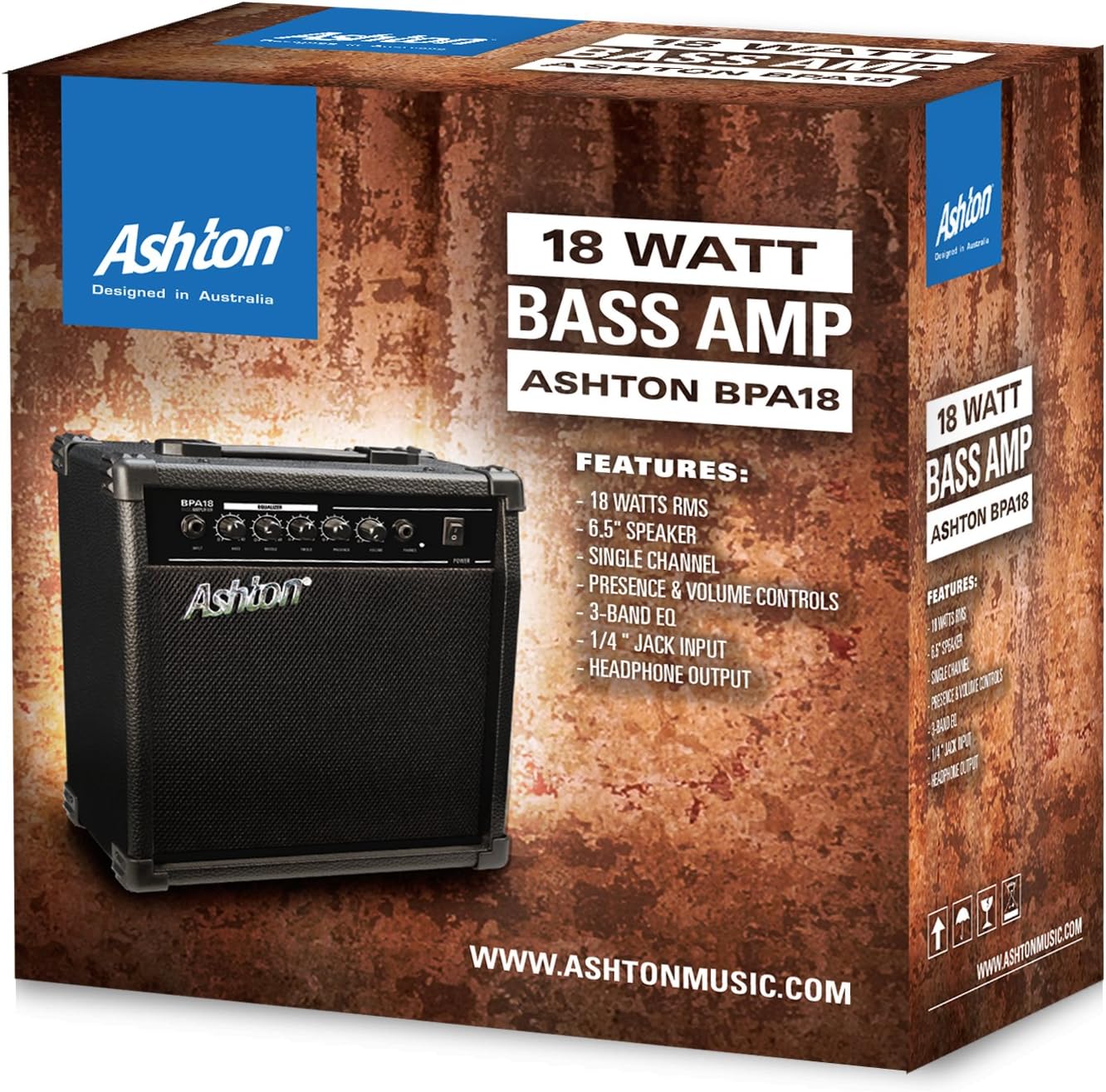 Ashton SPAB4 Starter Bass Guitar Pack - Red