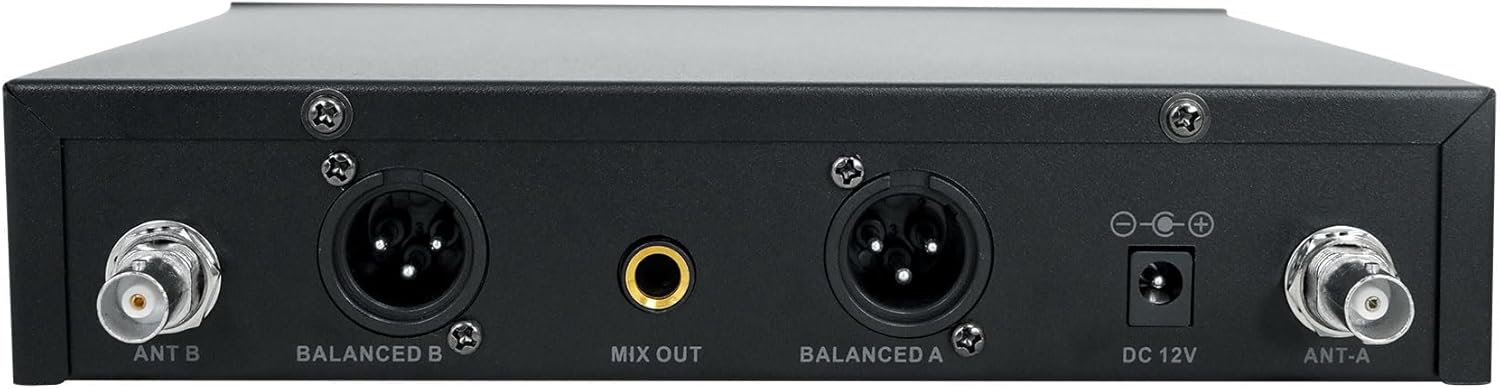 Rockville RWM-200 H2 Dual Handheld UHF Microphone System, 200 Channels, 3-Band EQ, Echo Control, RF Power Adjustment, for Karaoke, Live Performances, Presentations